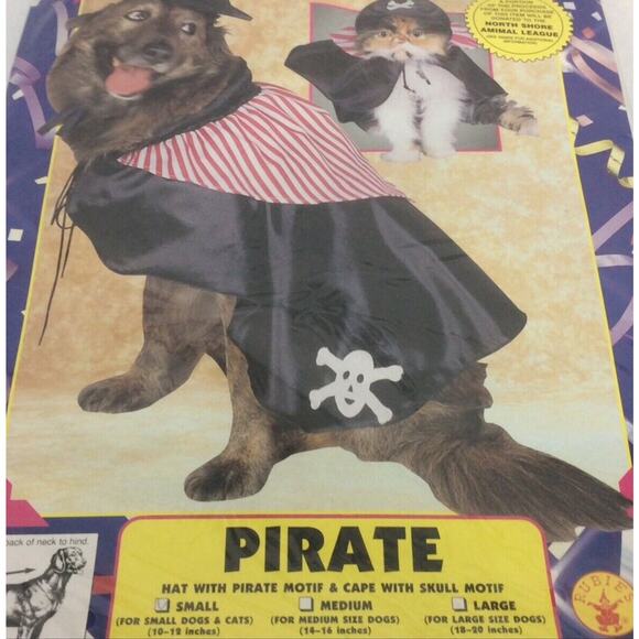 Pirate Pet Halloween Party Costume Dog/Cat Size Small Fits (10”-12”) 2 Piece Set - Picture 4 of 4